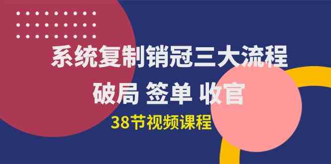 （10171期）系统复制 销冠三大流程，破局 签单 收官（38节视频课）-聚富网创