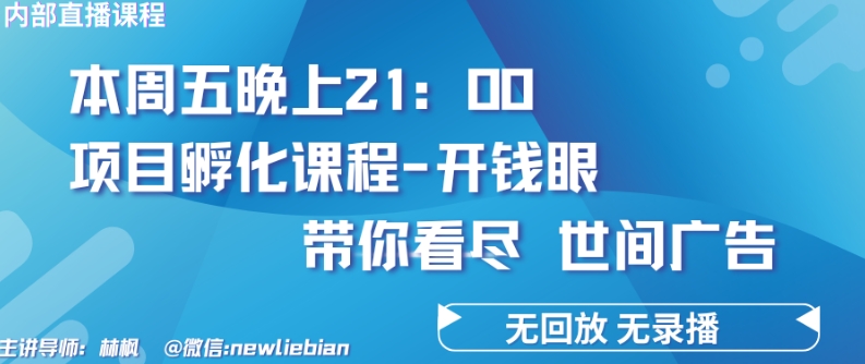 4.26日内部回放课程《项目孵化-开钱眼》赚钱的底层逻辑-聚富网创