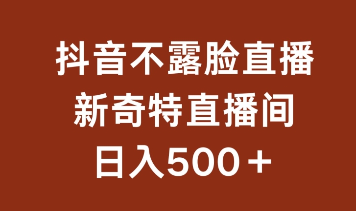 不露脸挂机直播，新奇特直播间，日入500+-聚富网创