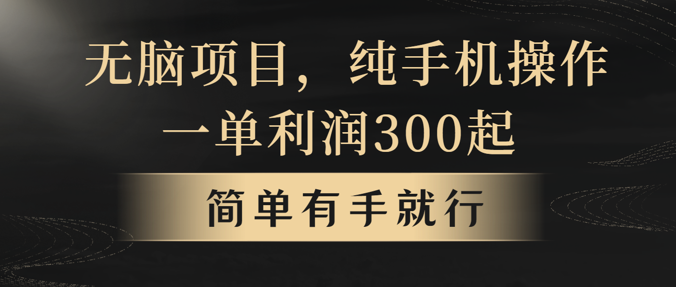 （10589期）无脑项目，一单几百块，轻松月入5w+，看完就能直接操作-聚富网创