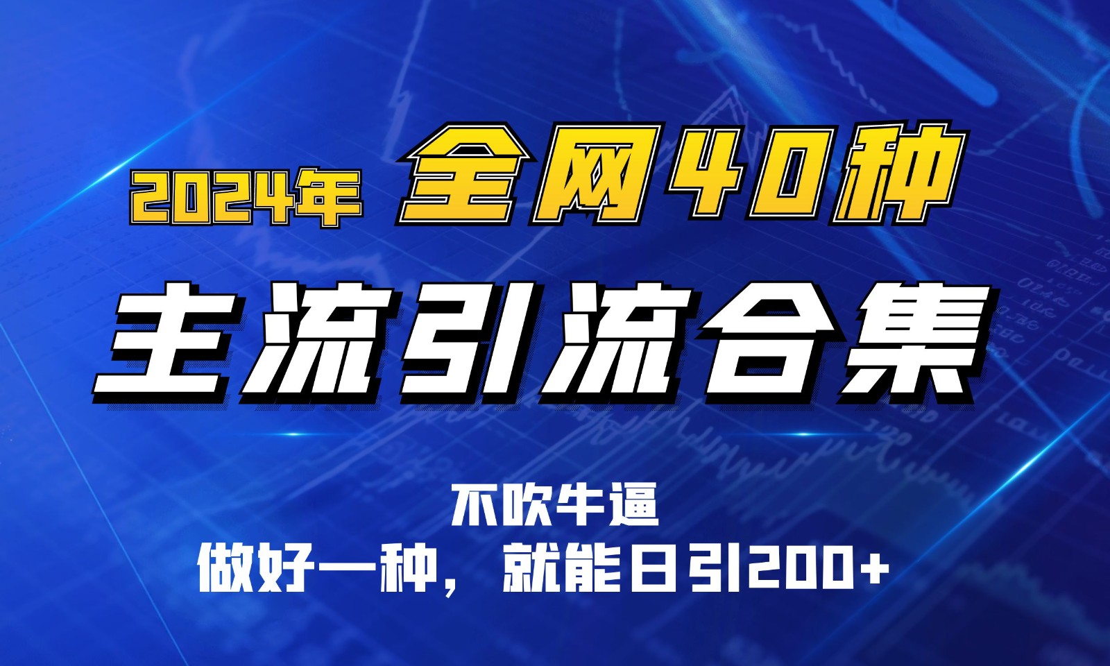 2024年全网40种暴力引流合计，做好一样就能日引100+-聚富网创