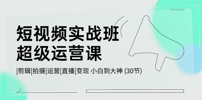 （10836期）短视频实战班-超级运营课，|剪辑|拍摄|运营|直播|变现 小白到大神 (30节)-聚富网创