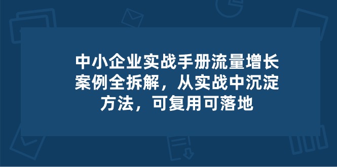 （10889期）中小 企业 实操手册-流量增长案例拆解，从实操中沉淀方法，可复用可落地-聚富网创