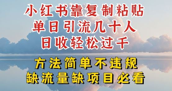 小红书靠复制粘贴单日引流几十人目收轻松过千，方法简单不违规【揭秘】-聚富网创