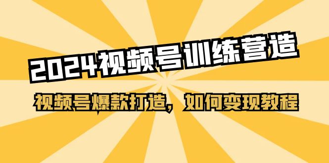 （11135期）2024视频号训练营，视频号爆款打造，如何变现教程（20节课）-聚富网创