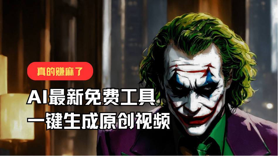 最新免费AI工具，一键生成原创视频，佛系搬运，轻松月入10000+！-聚富网创