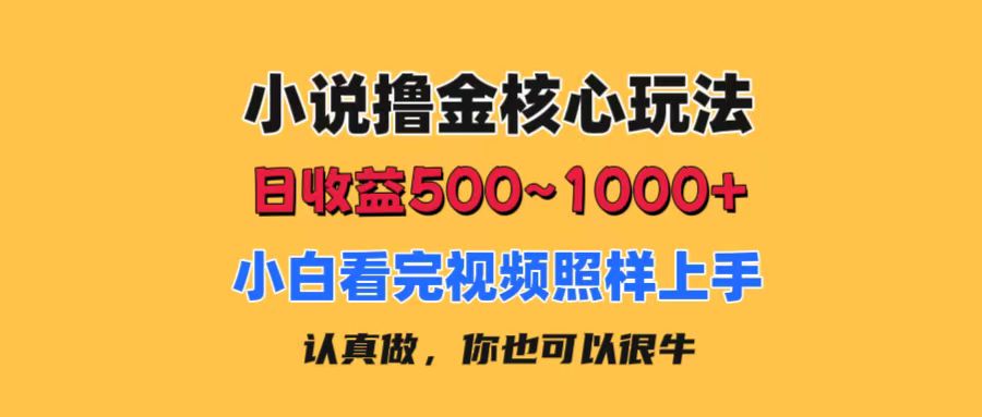 （11461期）小说撸金核心玩法，日收益500-1000+，小白看完照样上手，0成本有手就行-聚富网创