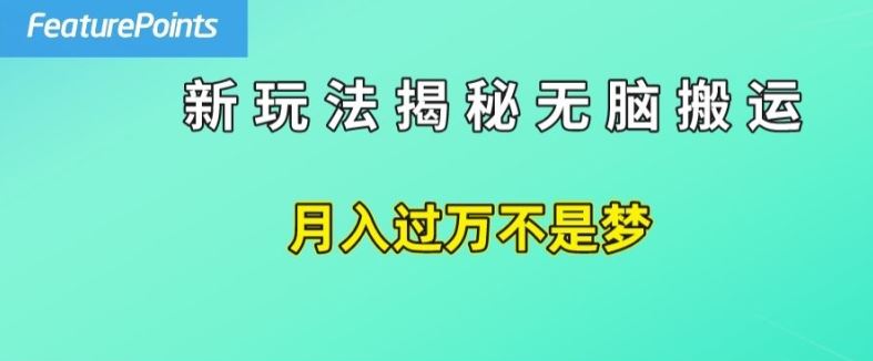 简单操作，每天50美元收入，搬运就是赚钱的秘诀【揭秘】-聚富网创