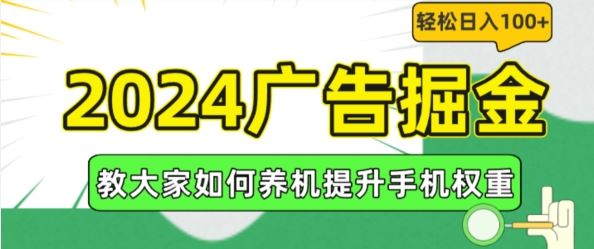 2024广告掘金，教大家如何养机提升手机权重，轻松日入100+【揭秘】-聚富网创