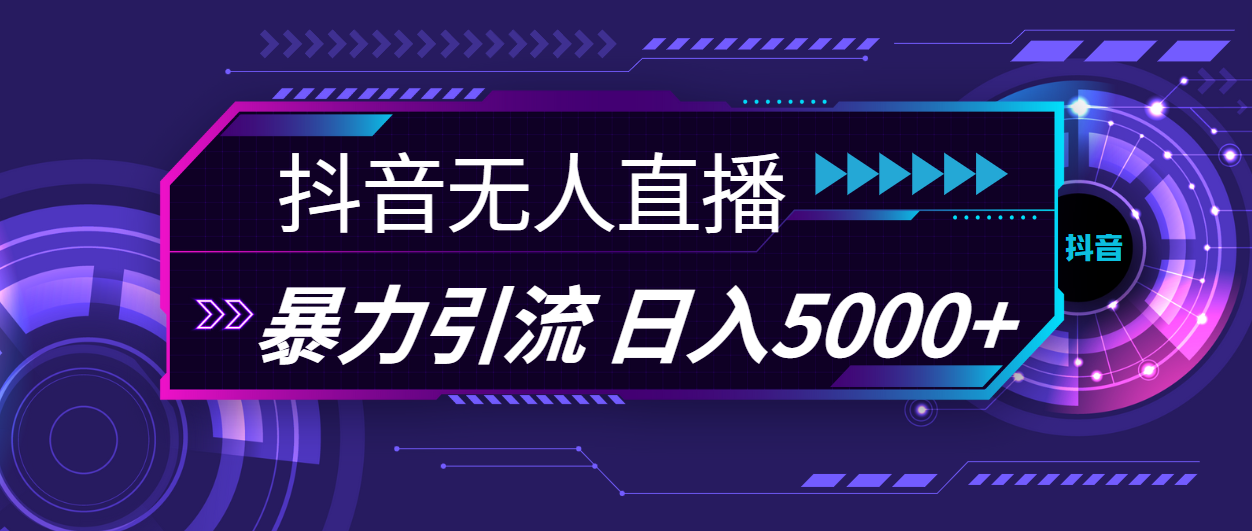 （11709期）抖音无人直播，暴利引流，日入5000+-聚富网创