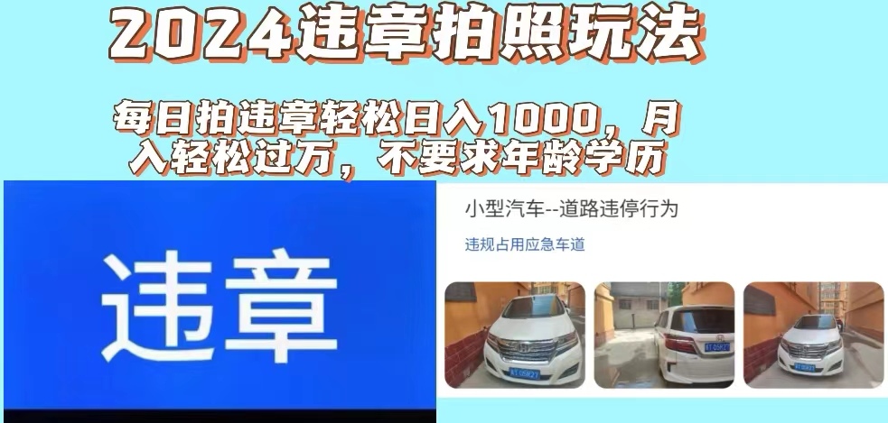 （11743期）2024违章拍照新玩法，推广躺赚+拍照赚钱双模式，日入1000+-聚富网创