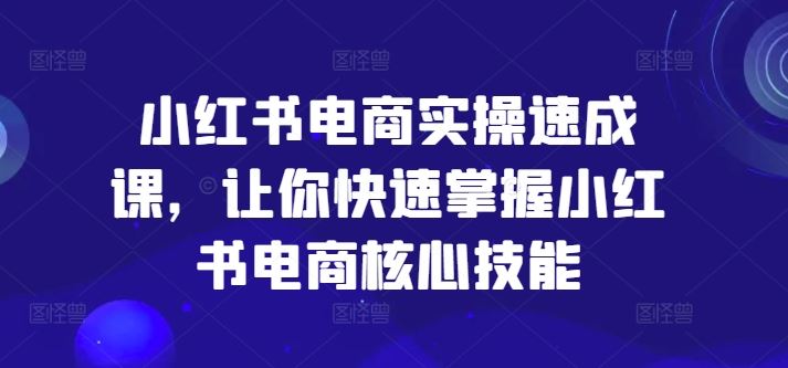 小红书电商实操速成课，让你快速掌握小红书电商核心技能-聚富网创