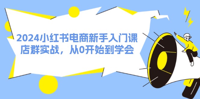 2024小红书电商新手入门课，店群实战，从0开始到学会（31节）-聚富网创