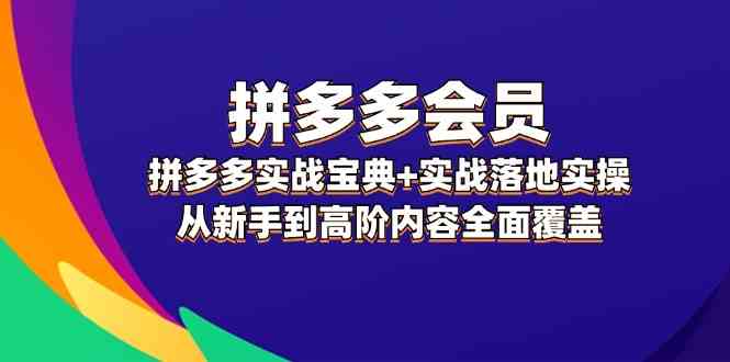 拼多多会员实战宝典+实战落地实操，从新手到高阶内容全面覆盖-聚富网创