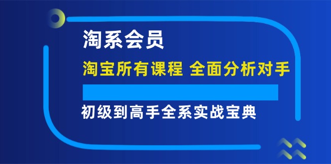 （12055期）淘系会员【淘宝所有课程，全面分析对手】，初级到高手全系实战宝典-聚富网创