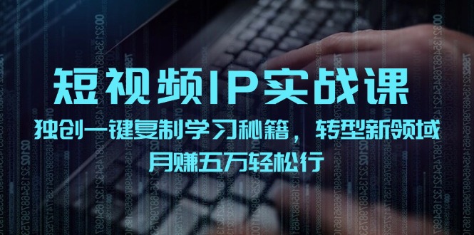 短视频IP实战课，独创一键复制学习秘籍，转战新领域，月赚五万轻松行-聚富网创