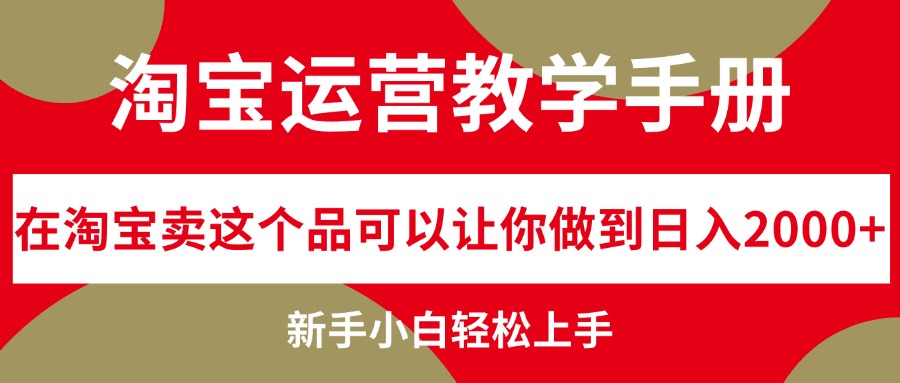 （12351期）淘宝运营教学手册，在淘宝卖这个品可以让你做到日入2000+，新手小白轻…-聚富网创