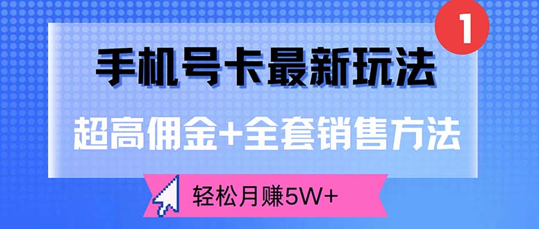 （12375期）手机号卡最新玩法，超高佣金+全套销售方法，轻松月赚5W+-聚富网创