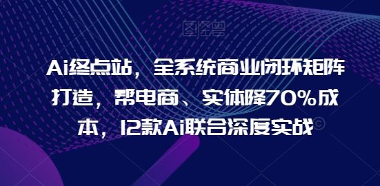 Ai终点站，全系统商业闭环矩阵打造，帮电商、实体降70%成本，12款Ai联合深度实战【0906更新】-聚富网创