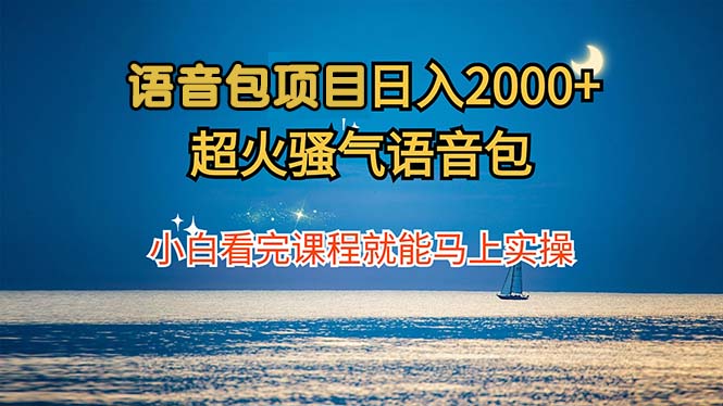 语音包项目 日入2000+ 超火骚气语音包小白看完课程就能马上实操-聚富网创