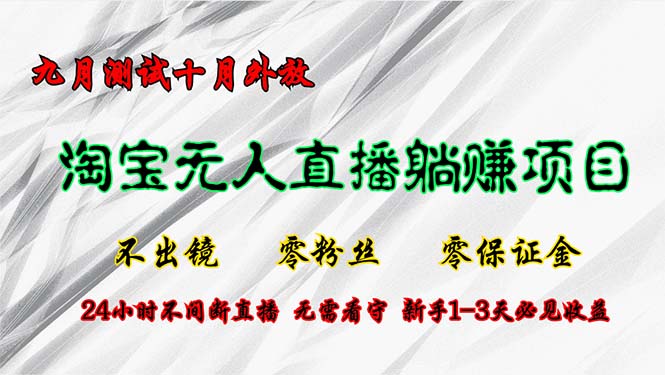 （12862期）淘宝无人直播最新玩法，九月测试十月外放，不出镜零粉丝零保证金，24小…-聚富网创