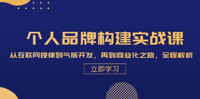 个人品牌构建实战课：从互联网规律到气质开发，再到商业化之路，全程解析-聚富网创