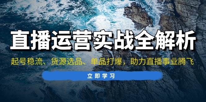 （13294期）直播运营实战全解析：起号稳流、货源选品、单品打爆，助力直播事业腾飞-聚富网创