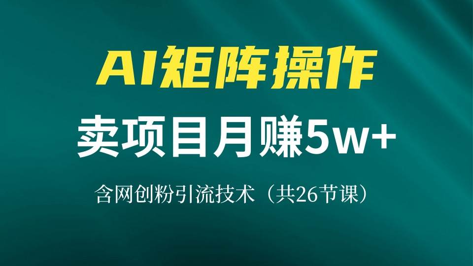 （13335期）网创IP打造课，借助AI卖项目月赚5万+，含引流技术（共26节课）-聚富网创