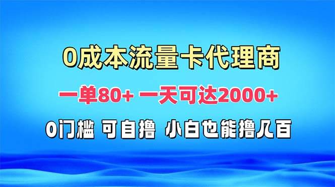 （13391期）免费流量卡代理一单80+ 一天可达2000+-聚富网创