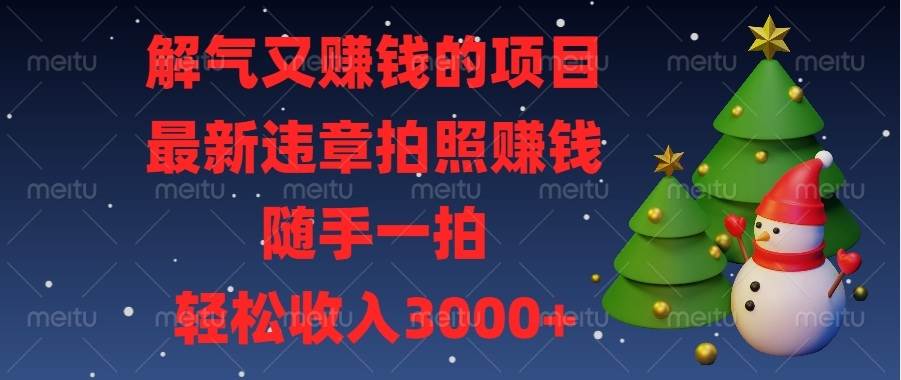 （13686期）解气又赚钱的项目，最新违章拍照赚钱，随手一拍，轻松收入3000+-聚富网创