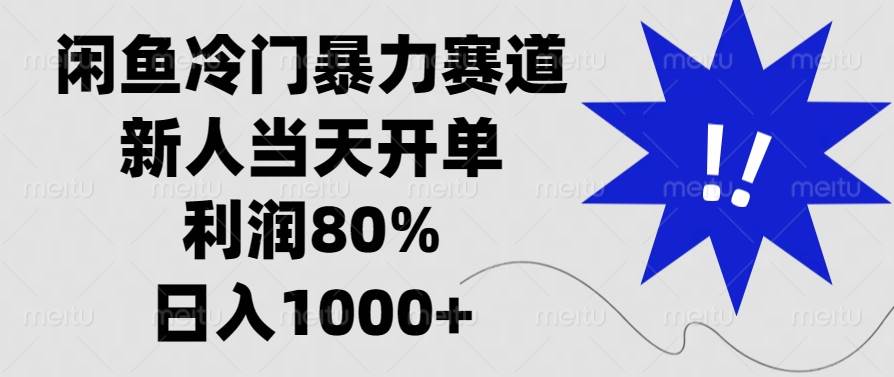 （13660期）闲鱼冷门暴力赛道，新人当天开单，利润80%，日入1000+-聚富网创