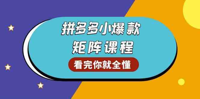 拼多多爆款矩阵课程：教你测出店铺爆款，优化销量，提升GMV，打造爆款群-聚富网创