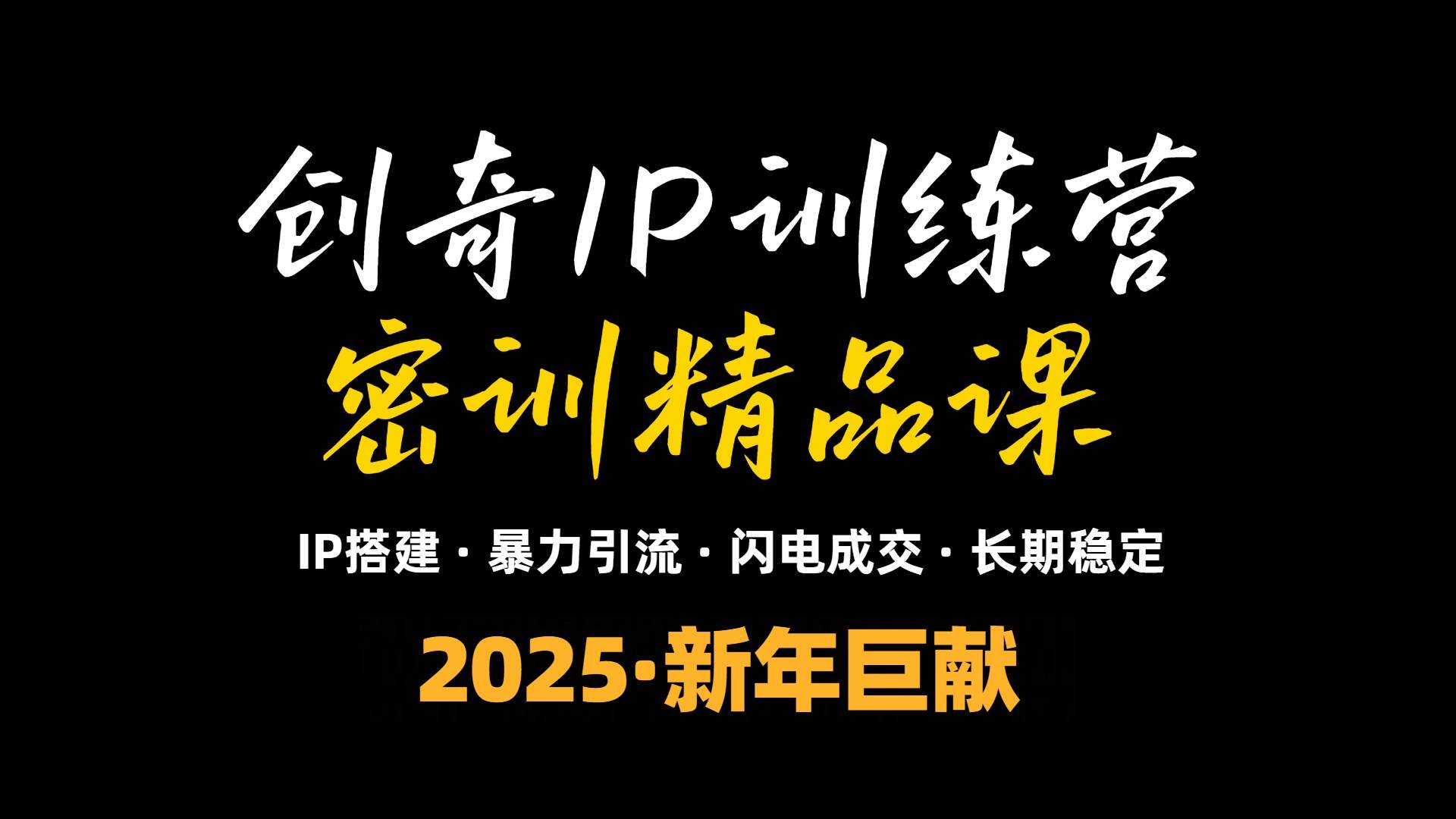 （13898期）2025年“知识付费IP训练营”小白避坑年赚百万，暴力引流，闪电成交-聚富网创