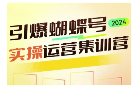 引爆蝴蝶号实操运营，助力你深度掌握蝴蝶号运营，实现高效实操，开启流量变现之路-聚富网创