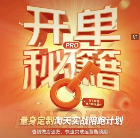 淘宝开单秘籍PRO，量身定制淘天实战陪跑计划，告别做店迷茫、快速突破运营瓶颈期-聚富网创